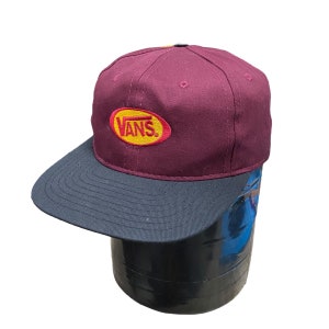 Vans Skateboarding Vintage 90s Chapéu Marrom Vans Skater Logotipo Bordado Vans Of The Wall Vans Skateboarding Made In Usa Vans Snapback