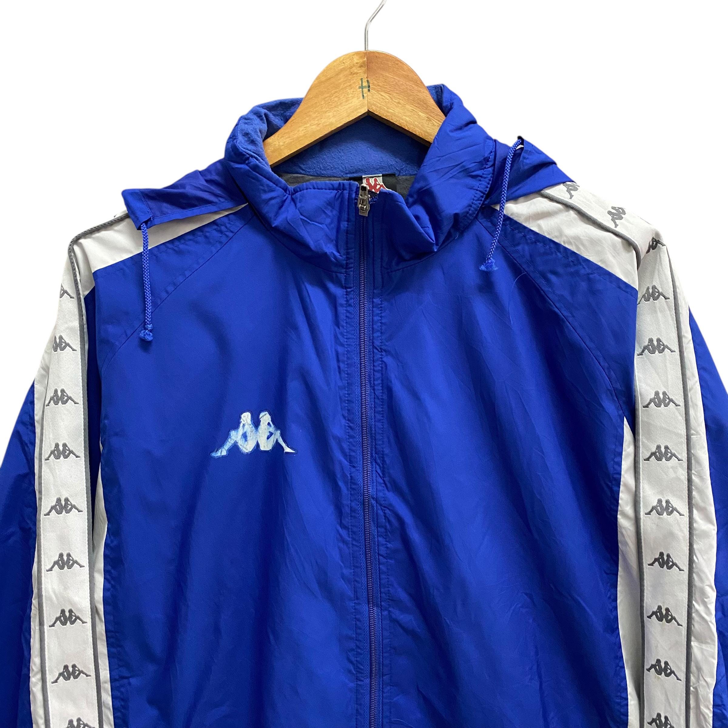 Vintage Kappa Sidetape Colour Block Windbreaker Hoodie Size Large