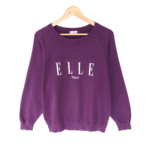 Vintage 90s Elle Homme Paris Purple Sweatshirt Me… - image 1