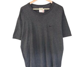 Vintage 00s Nike Swoosh camiseta gris tamaño grande Nike Swoosh Crewneck Nike Swoosh suéter jersey bordado logotipo Nike Swoosh Jumper