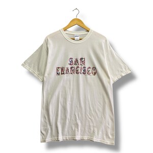 Vintage San Francisco White Tshirt LARGE San Francisco Crewneck San Francisco Sweater Pullover Print Logo San Francisco Flower Motif Jumper
