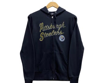 Vintage Pittsburgh Steelers Hoodie Small NFL Football Graphic Pullover Sweatshirt Printed Logo Jumper Size S