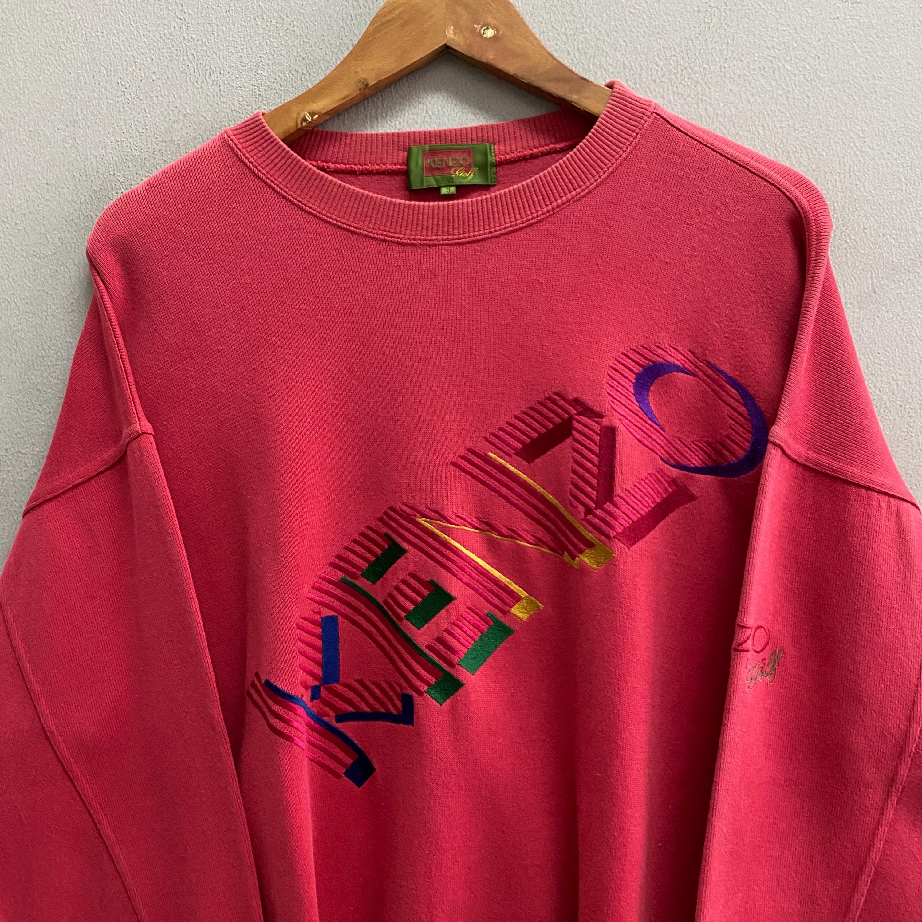VINTAGE Kenzo GOLF カラフル刺繍ロゴ フリーススウェット　XL old KENZO GOLF logo embroidery sweat shirt | NOIR ONLINE