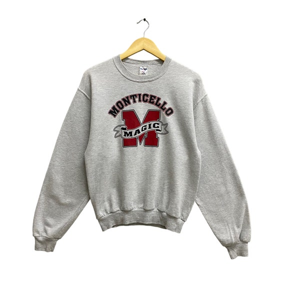 Vintage 90's Monticello Magic Grey Sweatshirt SMALL Monticello Magic Crewneck Monticello Sweater Pullover Print Logo Monticello Magic Jumper
