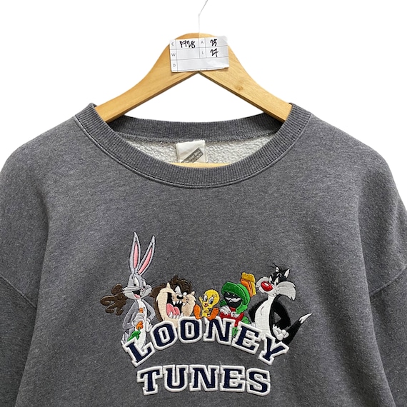 Vintage 90s Looney Tunes Grey Sweatshirt Small Cartoon Crewneck