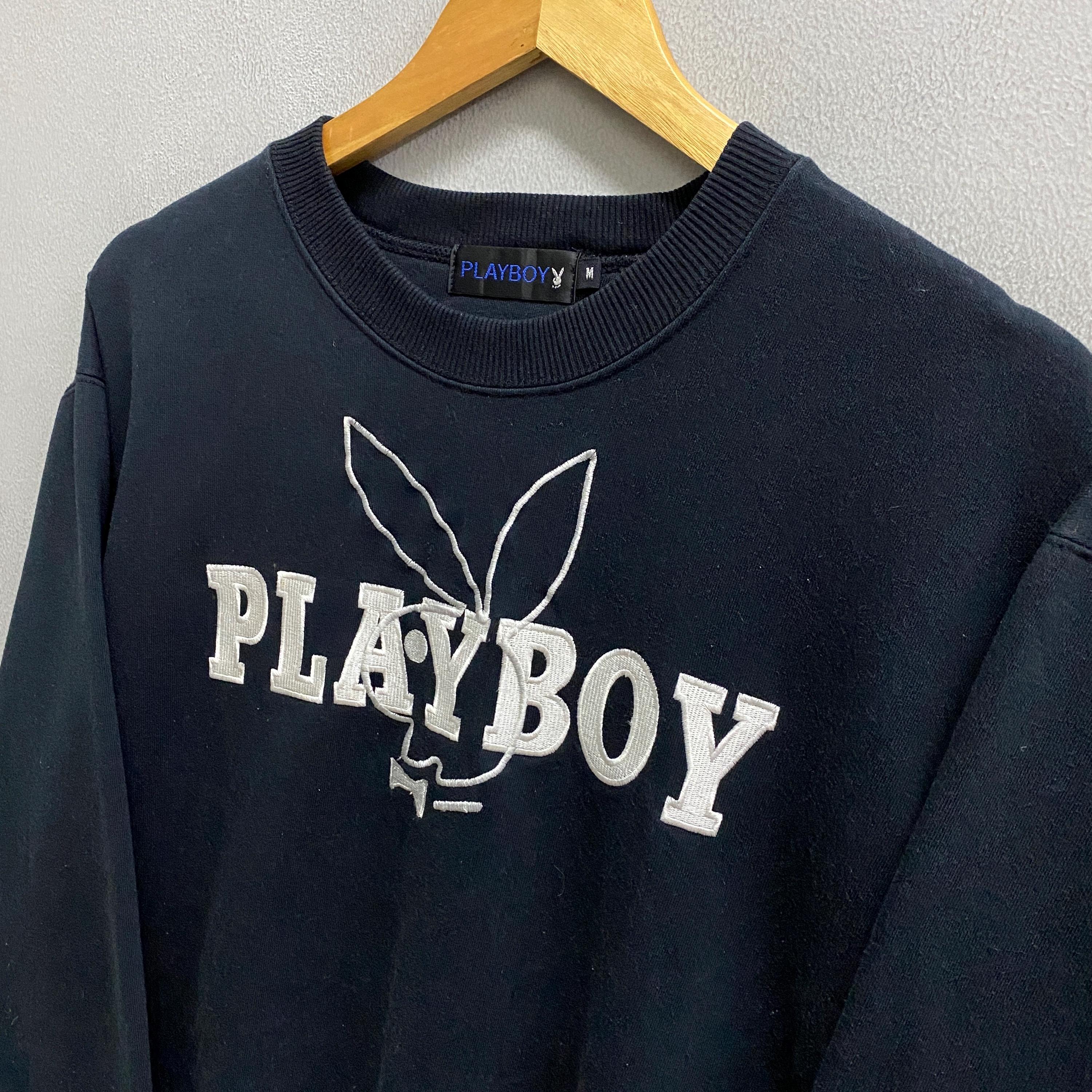 Vintage Playboy Black Sweatshirt Women Medium Retro Bunny