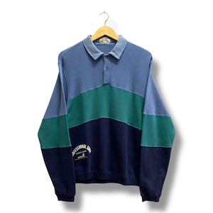 Vintage 90&#39;s Hang Ten Surfing Multi Colour Sweatshirt LARGE Hang Ten Surf Hawaiian Surfing Sweater Pullover Hang Ten Professional Surf Shirt