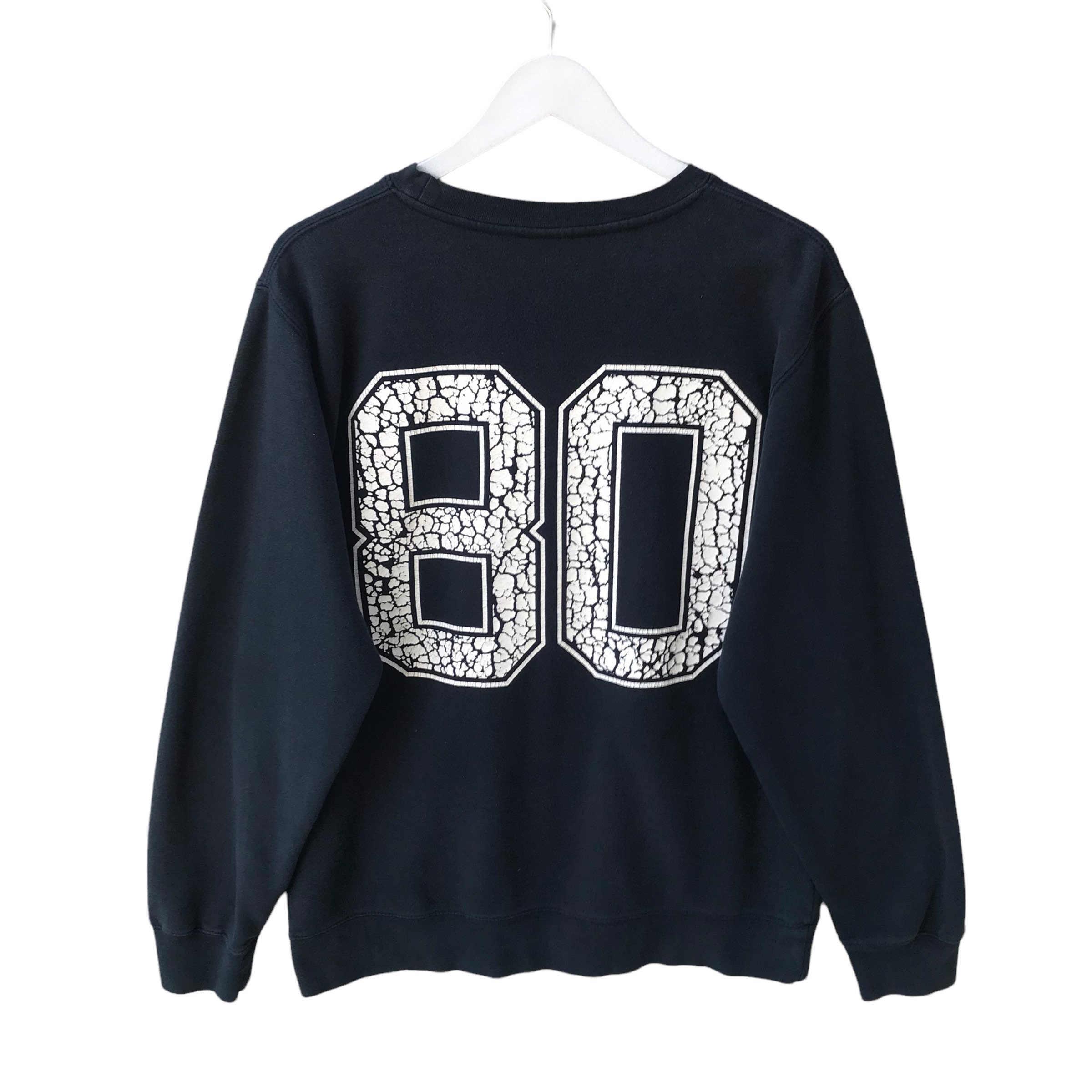 トップス 00s stussy border crew neck sweat shirt Vintage 00s Stussy Black Unisex Sweatshirt Large Stussy SS