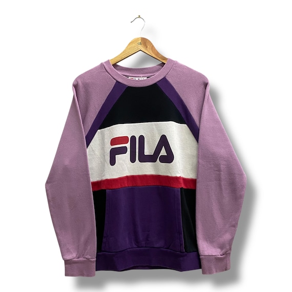 激レア‼︎ 90s FILA バイカラー スウェット Vintage Y2K Fila Biella Italia Multicolour Sweatshirt Women LARGE