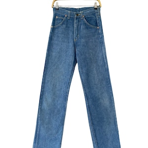 Vintage Lee Blue Jeans Size 26 Lee Zipper Fly Denim Lee Non Selvedge Straight Cut Faded Wash Jeans Lee Highwaist Mom Jeans