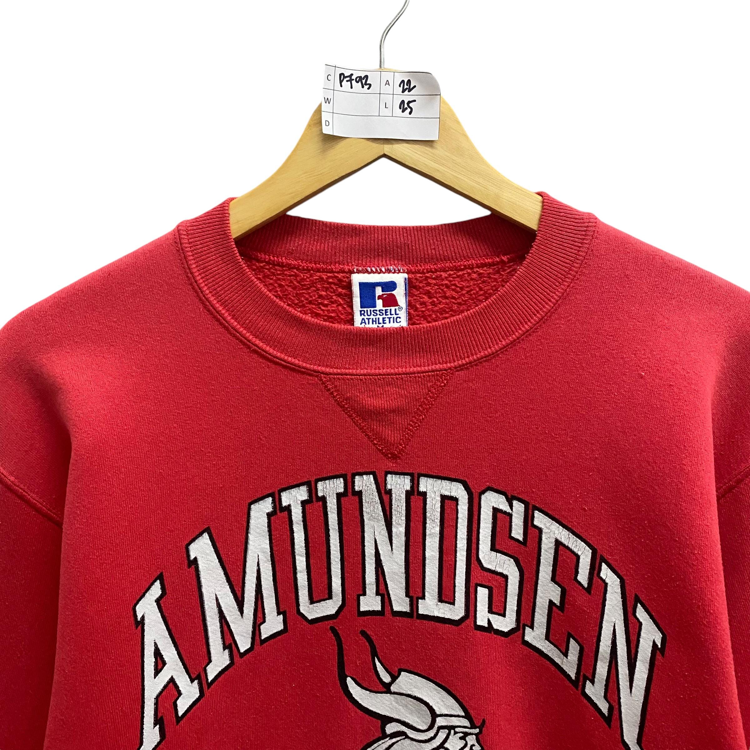 Vintage 90s Russell Athletic Amundsen Vikings Red Sweatshirt
