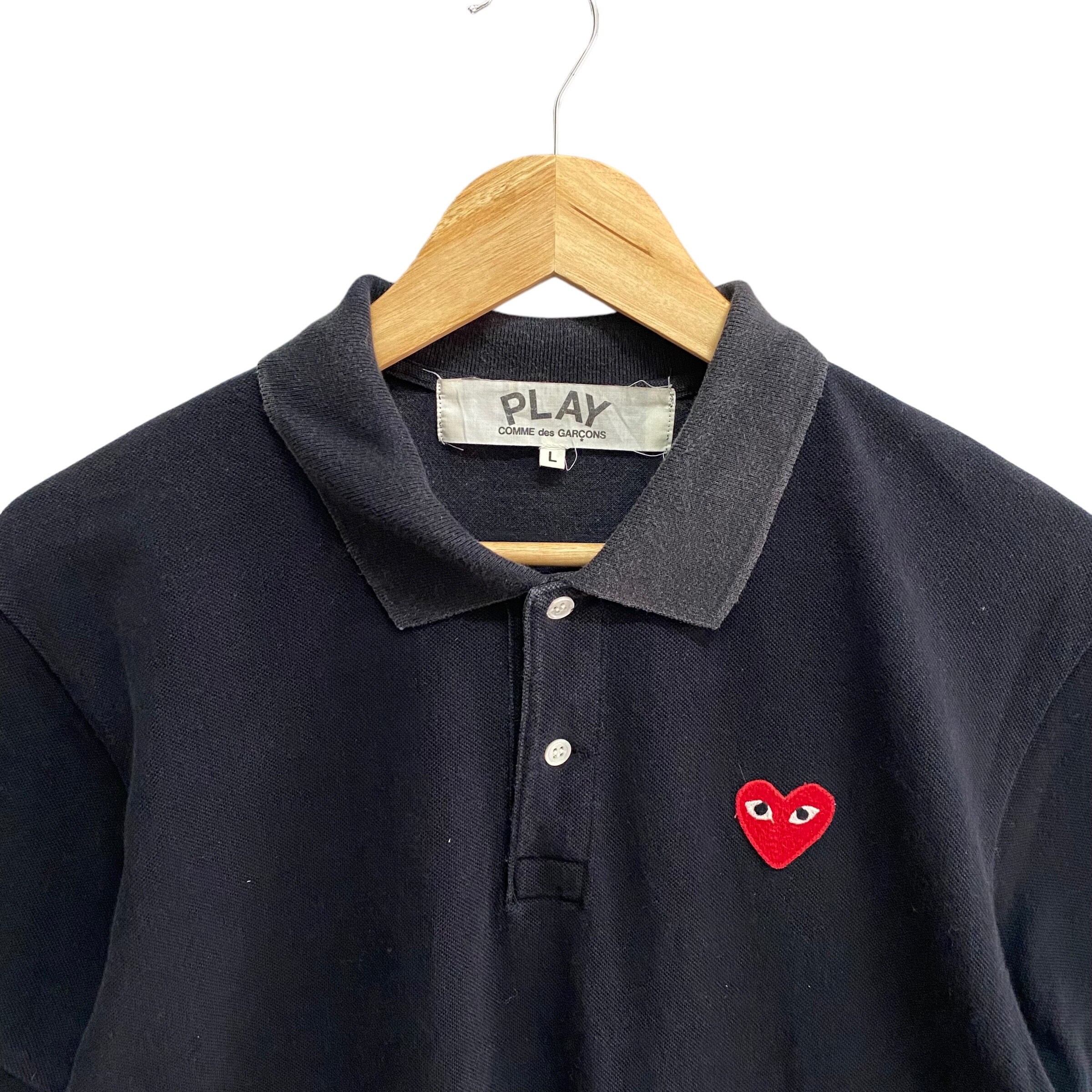 Vintage Comme Des Garcons Play Black Polo Shirt Size Large Vintage Comme Des Garcons Play Black Polo Shirt Size Large