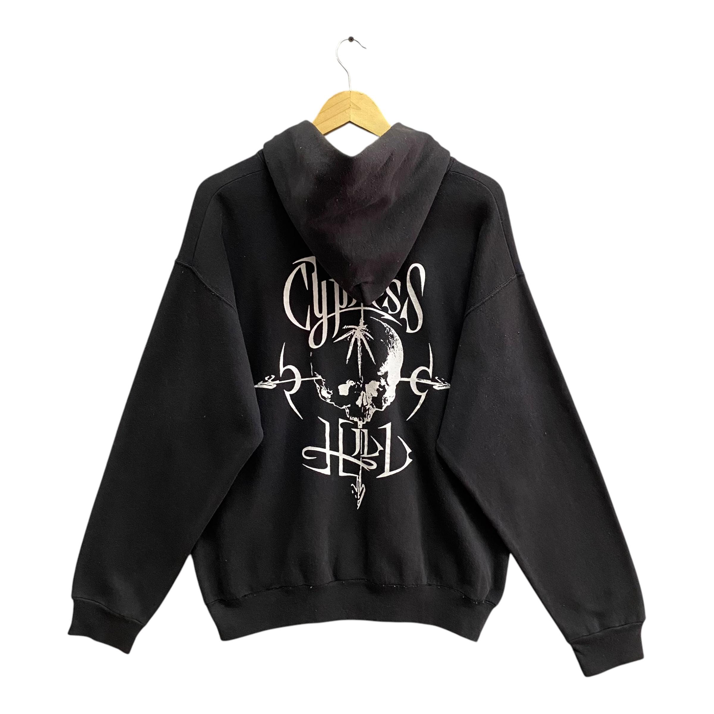 Vintage 90's Hip Hop Band Black Hoodie Cypress Hill LARGE Cypress Hill Crewneck Cypress Hill Pullover Print Logo Cypress Hill Band Jumper