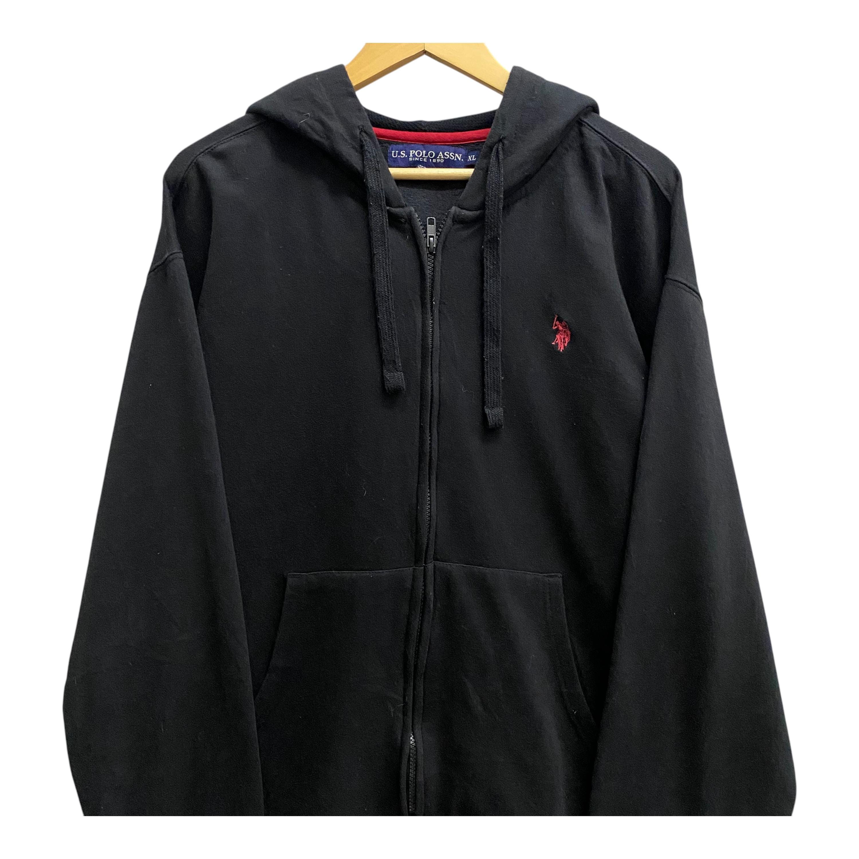 Vintage Y2K Us.polo Association Black Baggy Hoodie XLARGE Us Polo