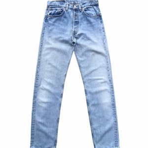 Vintage 90s Levis 501 Light Blue Jeans Size 30 Levis 501 Button Fly Denim Levis 501 Distressed Jeans Straight Cut Faded Wash Denim Levis 501