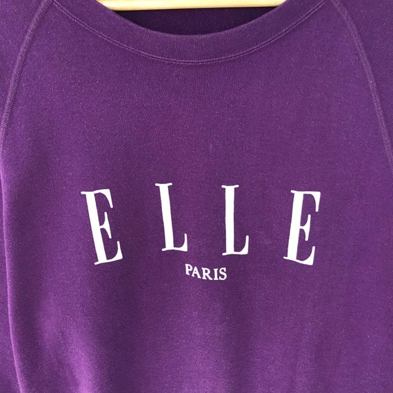 Vintage 90s Elle Homme Paris Purple Sweatshirt Me… - image 2