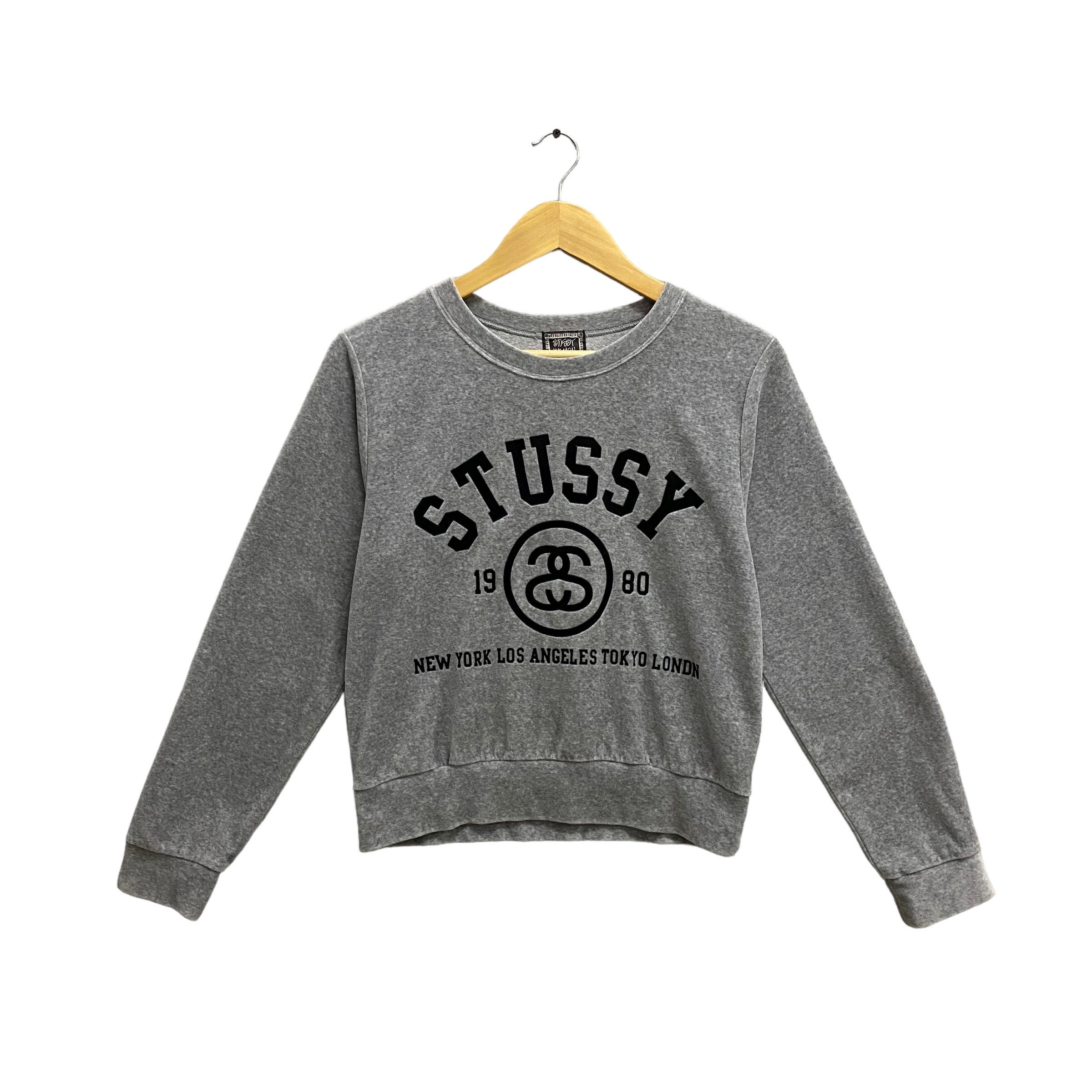Vintage 00s Stussy Country Grey Sweatshirt Women Small Vintage 00s Stussy Country Grey Sweatshirt Women Small