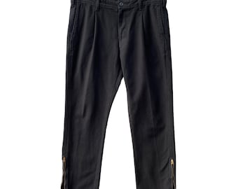 Vintage Japanese Brand Haku Black Trouses Pant Size 33 Haku Slimfit Haku Zipper Leg Pant