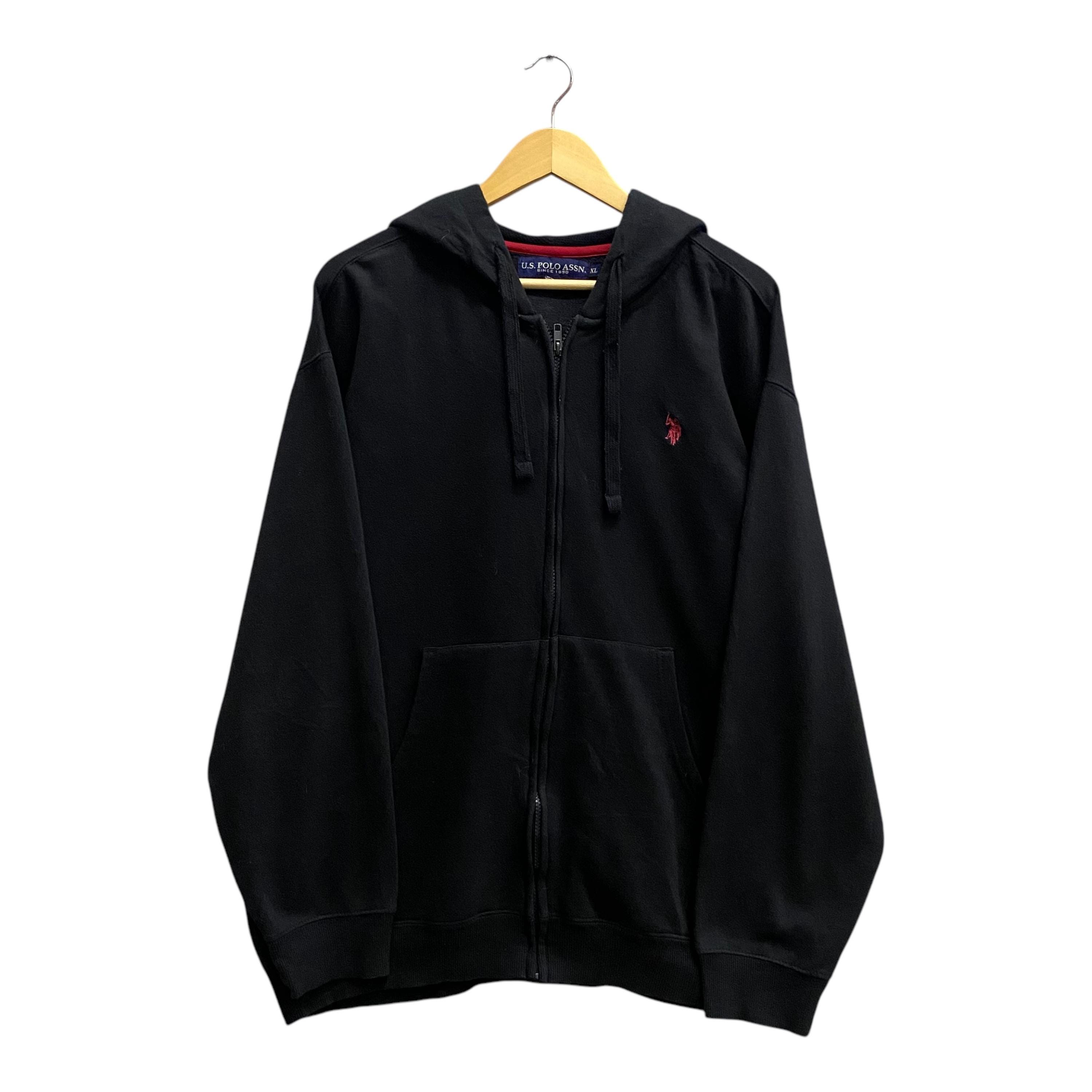 Vintage Y2K Us.polo Association Black Baggy Hoodie XLARGE Us Polo