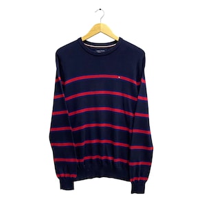 Vintage Tommy Hilfiger Stripes Knitwear Sweatshirt MEDIUM Tommy Hilfiger Crewneck Tommy Hilfiger Sweater Pullover Tommy Hilfiger Logo Jumper
