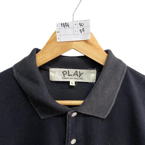 Vintage Comme Des Garcons Play Black Polo Shirt Size Large