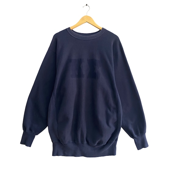 Vintage 90s Champion Reverse Weave Navy Sweatshirt Baggy XXL Champion Script Logo Champion Reverse Weave Blank Sweatshirt Champion Jumper Etsy UK