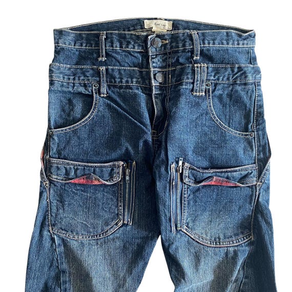 Vintage Y2K Japanese Brand Rand Crap Double Waist Curve Jeans W32