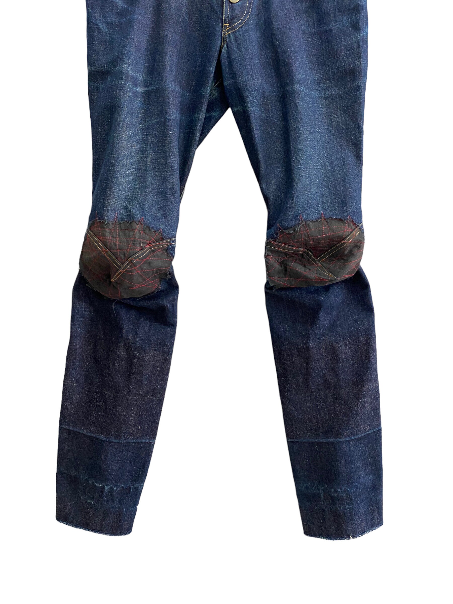Vintage Christopher Nemeth Blue Denim Patchwork Jeans Front -  Norway