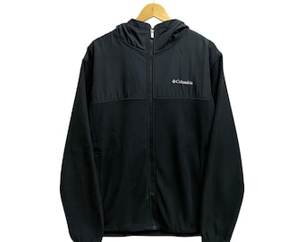 Vintage Y2K Columbia Sportwear Company Black Fleece Jacket XLARGE Columbia Outdoor Jacket Hoodie Zipper Columbia Sportswear Windbreaker