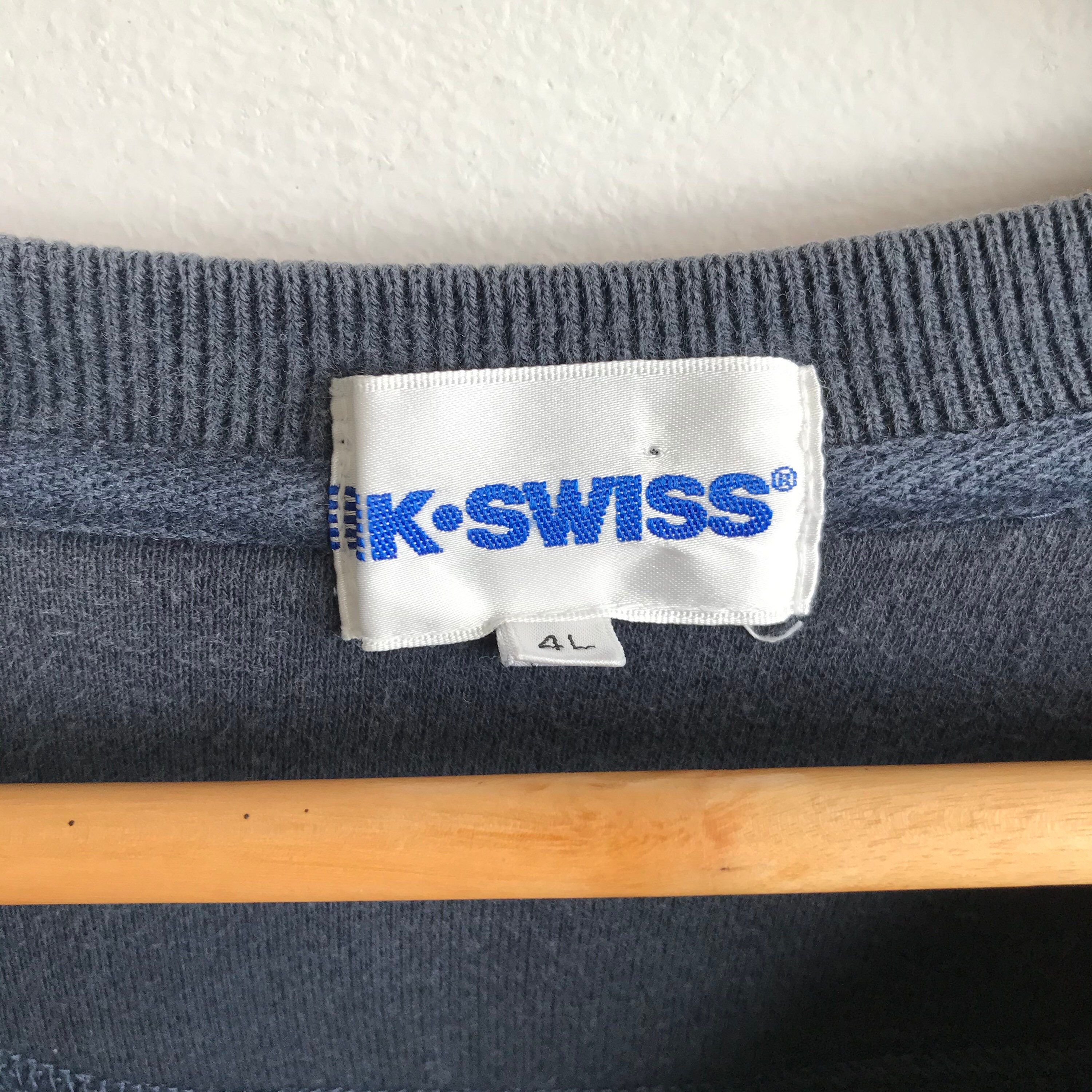 Vintage K.swiss Navy Faded Sweatshirt Oversize 4L Kwiss