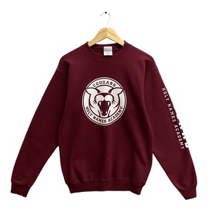 Vintage Y2K Cougars Holy Names Academy Maroon Sweatshirt SMALL Cougars Crewneck Cougars Sweater Pullover Spell Out Print Logo Cougars Jumper