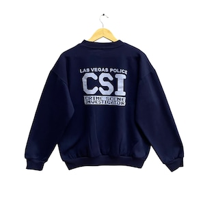 Vintage Las Vegas Police Crime Scene Investigator Sweatshirt Medium CSI Graphic Crewneck Y2K Streetwear Printed Logo Jumper Size M