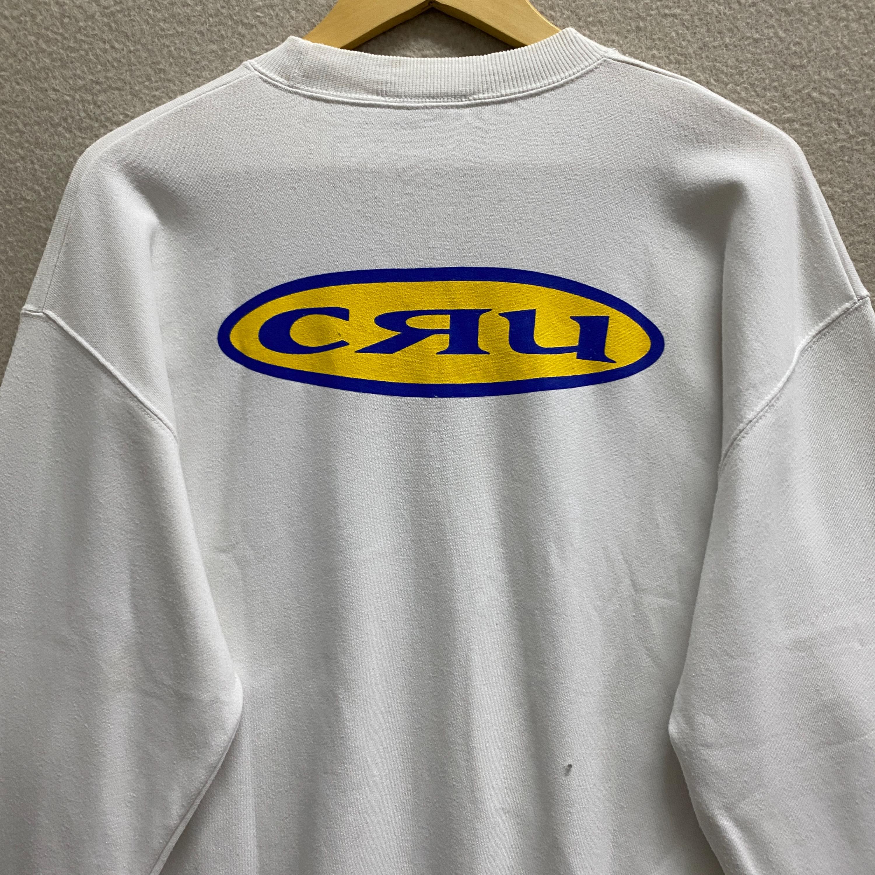 90年代ヴィンテージのCru Surfホワイトスウェットシャツ、LサイズのCru 