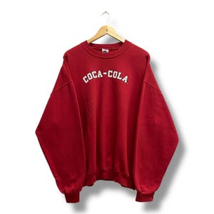 Vintage Y2K Coca Cola Red Sweatshirt XLARGE Coca Cola Crewneck Coca Cola Sweater Pullover Jumper Streetwear Print Logo Coca Cola Jumper