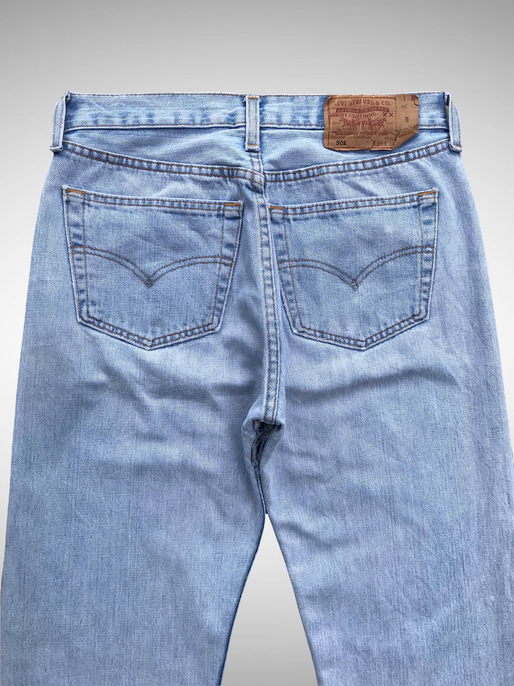 Vintage 90s Levis 501 Light Blue Jeans Size 36 Levis 501 Button 