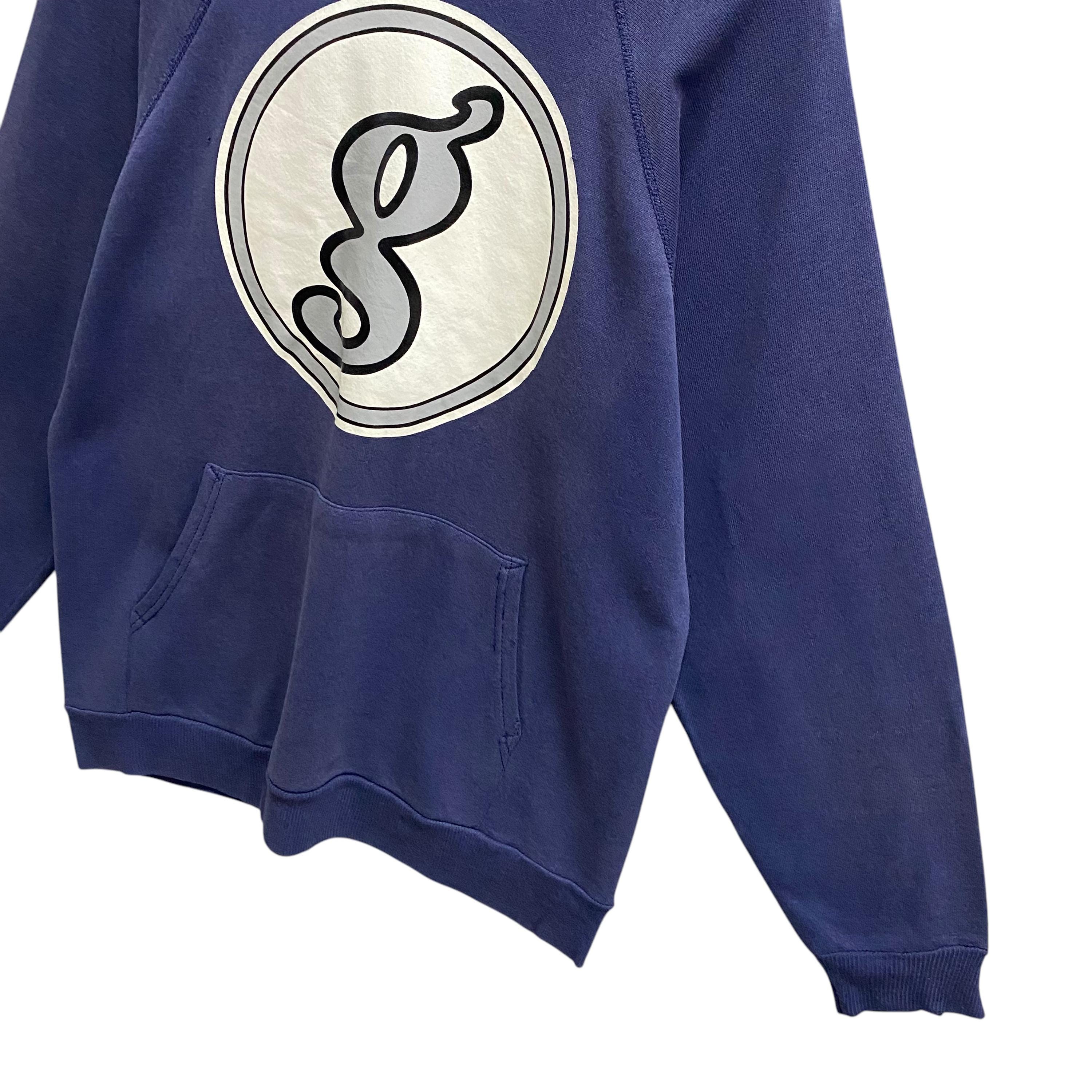 Vintage 90s Goodenough Navy Hoodie Sweatshirt Size Large Sun Faded 