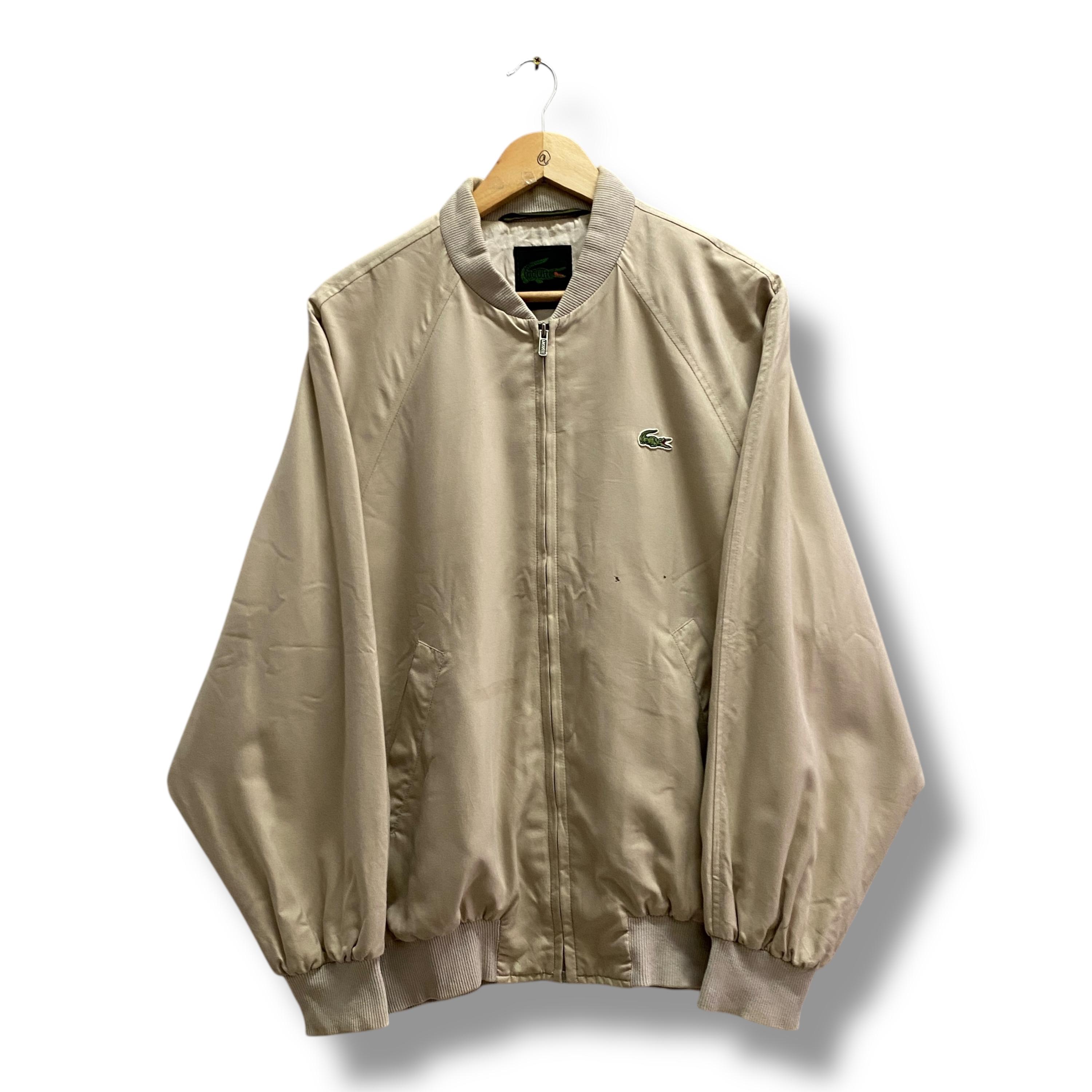 Vintage 90's Chemise Lacoste Harrington Jacket Brown LARGE Lacoste