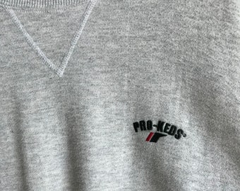 [ KEDS] ★1916 LOGO SWEATSHIRT Vintage Pro Keds Soft Grey Sweatshirt Oversize 4large Pro