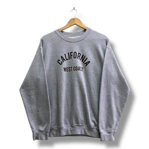 Vintage Y2K California West Coast Grey Sweatshirt SMALL California Crewneck West Coast Sweater Pullover Jumper California Print Logo Jumper