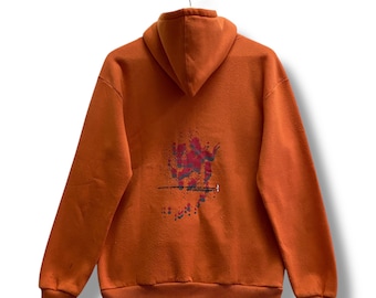 Vintage Y2K Levi's Clothing Red Tab Orange Hoodie MEDIUM Levi's Crewneck Levi's Sweater Pullover Print Logo Levi's Clothing Jumper