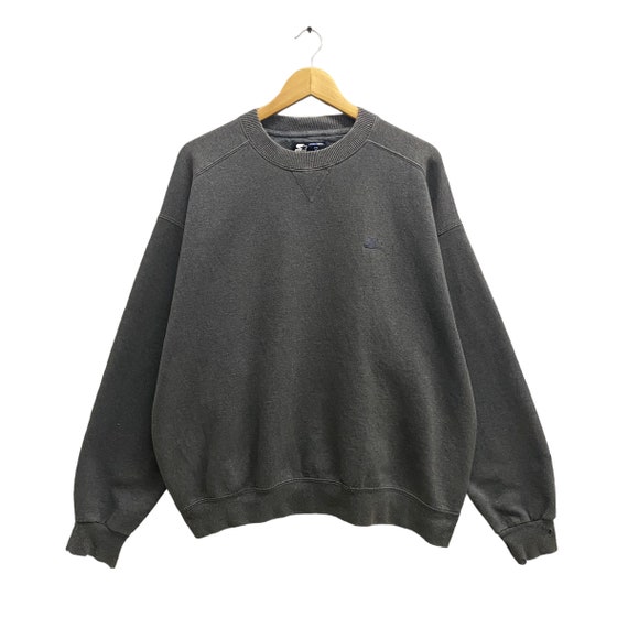【UNDERBASE】Starter heavy weight sweat shirts Vintage 00s Starter Heavy Weight Grey Faded Sweatshirt Size