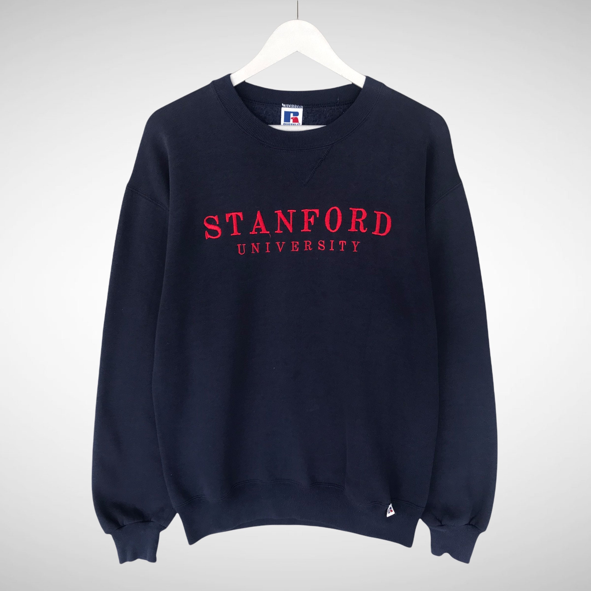 Vintage Russell Stanford University Spellout Logo Embroidered