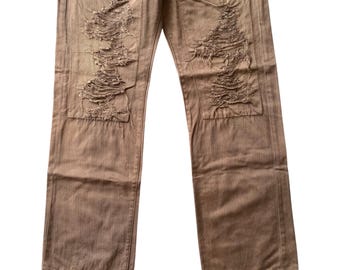パンツ y2k Japaneselabel archive semanticdesign Vintage Y2K Japanese Brand Semantic Design Distressed Pants W29 - Etsy