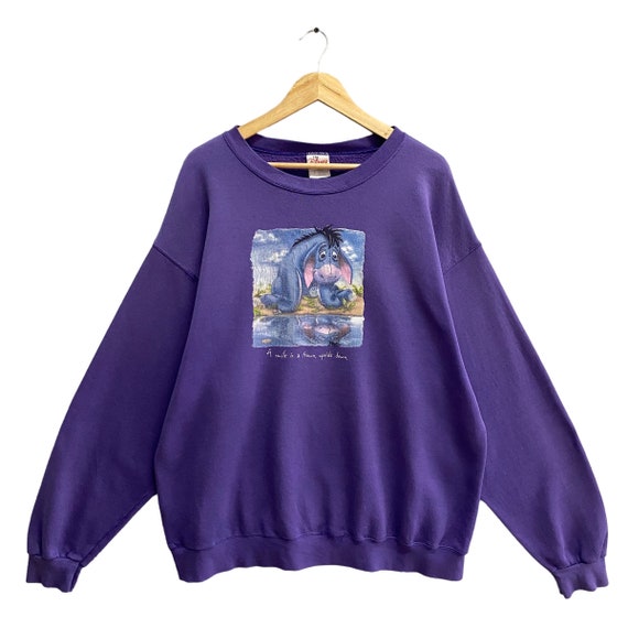 Vintage The Disney Store Eeyore Purple Sweatshirt… - image 1