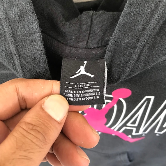 Vintage Air Jordan Basketball Black Hoodie Sweats… - image 6