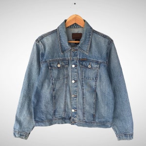 Vintage Calvin Klein Distressed Jacket Size Xlarge Calvin Klein Light Blue Faded Wash Jacket Calvin Klein Button Front Calvin Klein Trucker