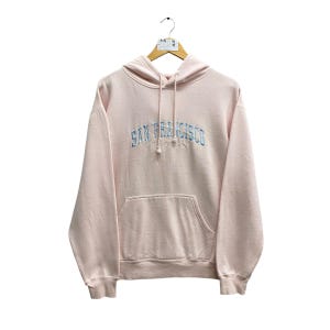 Vintage San Francisco Pink Sweatshirt XL San Francisco Crewneck Alcatraz Island Sweater Pullover Golden Gate Bridge Train Embroidered Logo