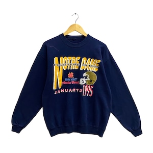 Vintage 90s Notre Dame Fighting Irish Fiesta Bowl Navy Unisex Sweatshirt Large Notre Dame Crewneck Notre Dame Sweater Pullover Print Logo