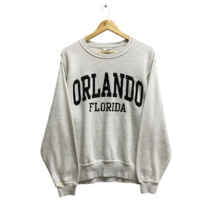 Vintage Orlando Florida Dark Soft Grey Sweatshirt Medium Orlando Florida Crewneck Orlando Sweater Pullover Spell Out Print Logo Jumper