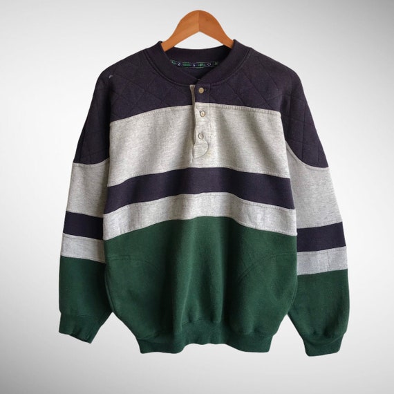 Vintage 90s Az Sport Striped Sweatshirt 